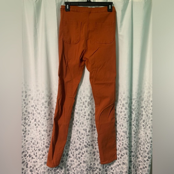 UNIQUE VINTAGE RUST SKINNY DISCO PANTS - Picture 4 of 5